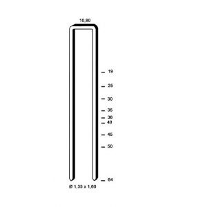 Alsafix Lot de 12 100 agrafes série L galvanisées résine D=1.35x1.60mm l=10.80mm L =40mm 6L-401