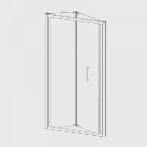 Porte de douche pliante PRISMA 95 cm Sans paroi latérale
