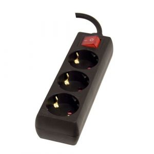 Chacon Multiprise Schuko 3x16A + interrupteur 3m - Noir