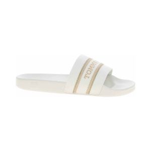 Tommy Hilfiger Femme Hilfiger POOLSLIDE with Webbing FW0FW07845 Claquettes, Blanc (Ecru), 39 EU