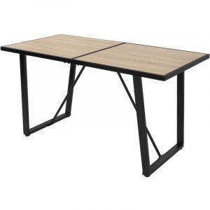Ml-design - Table de Salle à Manger 140x70x75 cm, Aspect Chêne, Plateau Spacieux pour 6 Personnes, Table de Salon, Cuisine Industrielle, Bureau