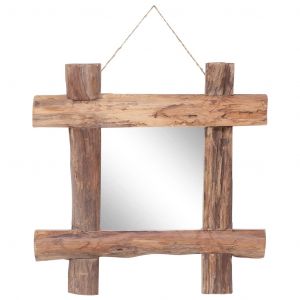 Image de VidaXL Miroir à bûches Naturel 50x50 cm Bois de récupération massif