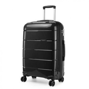 Valise Grande 74x53x31cm Valise de Voyage Rigide en Polypropylène Bagage de 28 Pouces Léger 4 roulettes avec Serrure TSA,105L, Noir