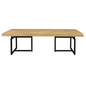 Image de Dutchbone Table basse de salon bois clair et acier noir L120