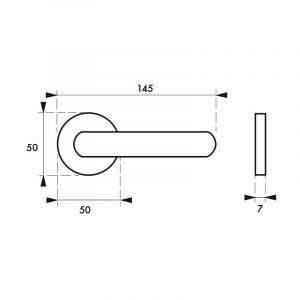 THIRARD Paire de béquilles Solis pour porte, carré 7mm, chromé satiné