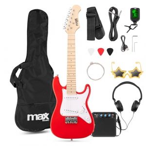 Max GigKit Junior 1/4 - Pack Guitare Électrique Enfant 3 à 7 ans - Rouge