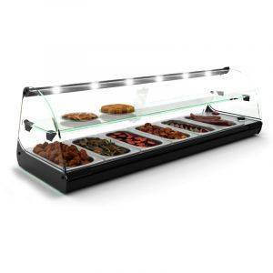 Vitrine Chaude Bain-Marie Deux Etag&egrave;res - 840 &agrave; 1190 mm - SAYL - Avec &eacute;clairage LED - Acier inoxydable1190 mm 840x395x245mm