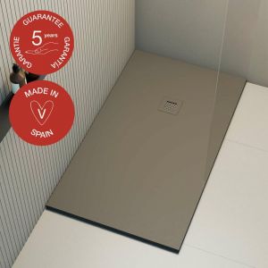 Receveur de douche Poalgi, extraplat, gris tundra, L.80 x l.110 cm, s&eacute;rie Hos's