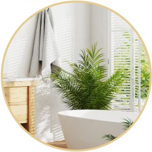 MH Miroir mural rond dia. 70 cm cadre métal doré