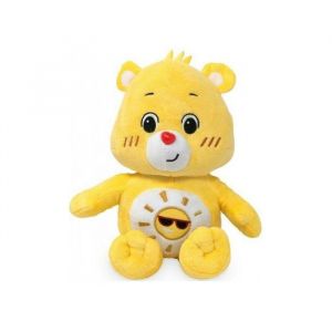 Peluche bisounours toutaquin jaune avec soleil 44 cm - set doudou enfant et carte offerte - ours et