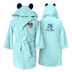 Cti Disney Home Mickey Robe de Chambre Gar&ccedil;on 2-4 Ans | Oeko-tex | Peignoir Enfant Gar&ccedil;on en Polaire Douce | Bleu Ciel