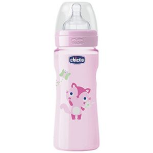 Chicco Biberon Bien-&ecirc;tre 330 ml t&eacute;tine silicone flux rapide (4 mois +)