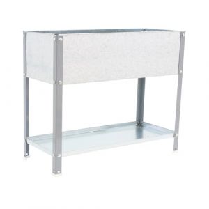 SimonRack Jardinieres Exterieures, Trous de Drainage, Capacité 140 L, 850x900x600 mm Gris/Galvanisé -Simon Garden