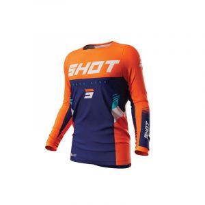 Shot Maillot cross Contact Tracer orange fluo/bleu- M