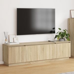 VidaXL Meuble TV avec LED Chêne Sonoma 180x38x49 cm Bois d ingénierie