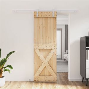 VidaXL Porte coulissante et kit de quincaillerie 70x210 cm pin massif