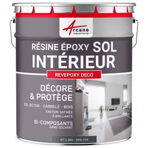 Arcane industries PEINTURE EPOXY SOL - REVEPOXY DECO - Gris fer - RAL 7011 - 2.5 kg (jusqu'à 12.5 m² en 2 couches)