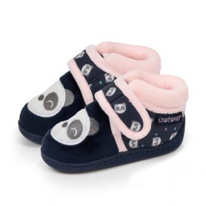 Isotoner Chaussons pantoufles Bottillons bébé fille à fermeture à scratch, bon maintien du pied, semelle antidérapante