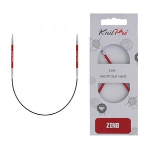 Knitpro Aiguilles &agrave; tricoter fixes Zing &ndash; &Eacute;pingles &agrave; tricoter circulaires 22,5 cm x 2,5 mm