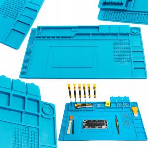 Tapis antistatique bleu en silicone 450x300mm TE-501