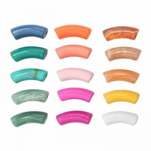 CTOP Perles - Incurvés - Couleurs assorties - Plusieurs tailles - Bijoux - 18 pièces