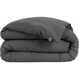 Housse de couette flanelle de coton (140 cm) Candice Gris anthracite