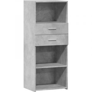 VidaXL Buffet haut gris b&eacute;ton 50x42,5x124 cm bois d'ing&eacute;nierie, buffet, placard, armoire lat&eacute;rale, armoire, armoire de rangement, armoire haute