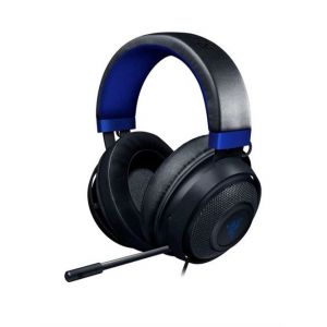 Razer Kraken - Kraken for Consoles - Casque de jeu filaire, compatible avec PC, PS4, Xbox One, Nintendo Switch avec contrôleur 50 mm, microphone rétractable et coussinets en gel - Bleu et noir