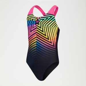 Speedo Maillot de bain Fille Digital Placement Splashback noir/jaune