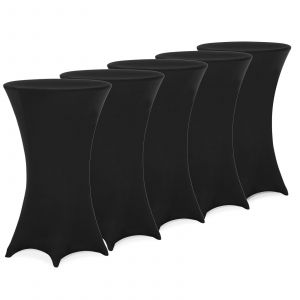 Deuba 5x Housse de table haute noire à Ø70cm élastique