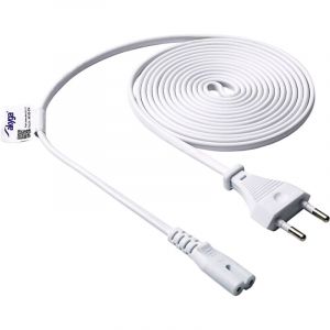 Câble adaptateur Akyga alimentation [1x fiche Euro mâle - 1x prise femelle C7] 3.00 m blanc C719202