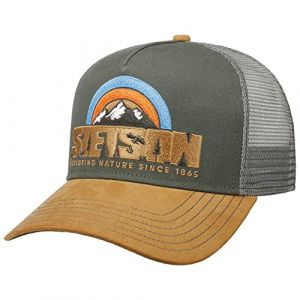 Stetson Casquette Trucker Exploring Nature Homme - Mesh de Baseball Snapback Snapback, avec visière, visière Printemps-été - Taille Unique Khaki