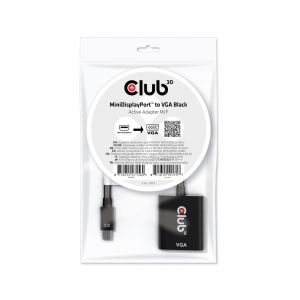 Club 3D Adapter MiniDisplayport> VGA aktiv St/Bu schwarz - Adapter - Digital/Display/Video (CAC-2113)
