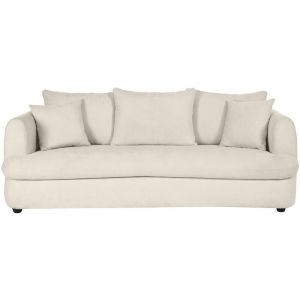 Miliboo Canapé convertible déhoussable 3-4 places design haricot en tissu effet velours beige clair SACHA - L219xP114xH83