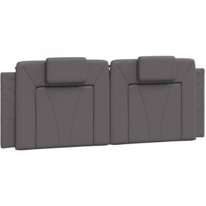 VidaXL Coussin de tête de lit gris 140 cm similicuir Grey