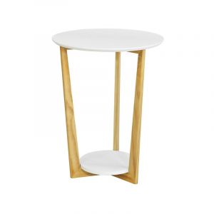 Image de Sobuy FBT52-WN Table Basse Ronde Guéridon Table d'Appoint Table Café - 3 pieds