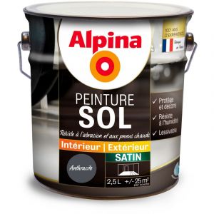 Image de Alpina Peinture sol satin 25L | Couleur: Gris foncé