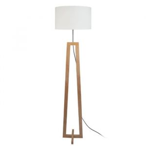 Tosel 51170 Lampadaire 1 Lumière, Bois, E27, 40 W, Blanc, 40 x 155 cm