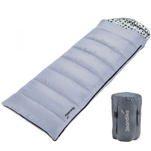 Skandika Sac de couchage couverture rectangulaire Iceland - Adultes, jumelable, 3 Saisons - Bleu - Zip droit