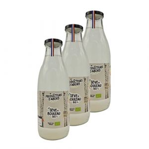 Les Producteurs d'abord - Lot 3x Sève de bouleau BIO - Boisson détox 100% naturelle - France - Bouteille 1L