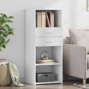 VidaXL Buffet haut blanc 50x42,5x124 cm bois d'ingénierie, buffet, placard, armoire latérale, armoire, armoire de rangement, armoire haute
