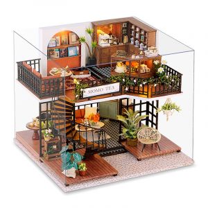 Dam Salon de th&eacute; de momo. Maquette 3d r&eacute;aliste avec un grand d&eacute;tail.