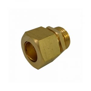 Quick Plomberie Raccord droit m&acirc;le laiton - bicone - pour tube cuivre - Filetage: 15x21 - &Oslash; tube: 12