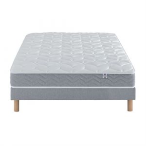 Ensemble Matelas Douces Nuits Cicareve - 667 ressorts ensach&eacute;s + Sommier Base Morpho 160x200 - Double Sommier