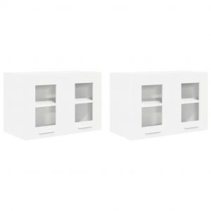 VidaXL Armoire Suspendue Avec &Eacute;tag&egrave;re Riga 2 Pcs Blanc 60 X 31 X 40 Cm