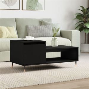 VidaXL Table basse Noir 100x50x45 cm Bois d'ingénierie