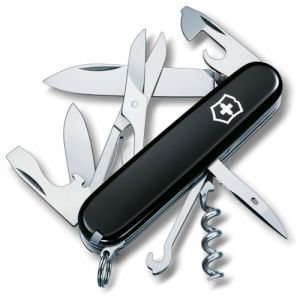 Victorinox Climber Couteau de Poche Suisse, L&eacute;ger, Multitool, 14 Fonctions, Tire Bouchon, Lame, Ouvre Boite, Noir