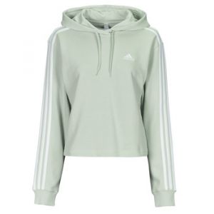 Adidas Sweatshirt à capuche Essentials French Terry Crop 3 bandes vert menthe femme - L