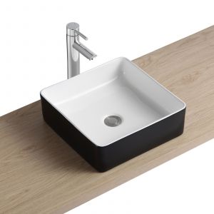 Vasque carrée à poser en céramique bicolore 36 cm ydra - Bicolore