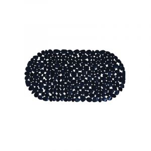MSV Tapis Fond de baignoire PVC GALETS 39x99cm Noir